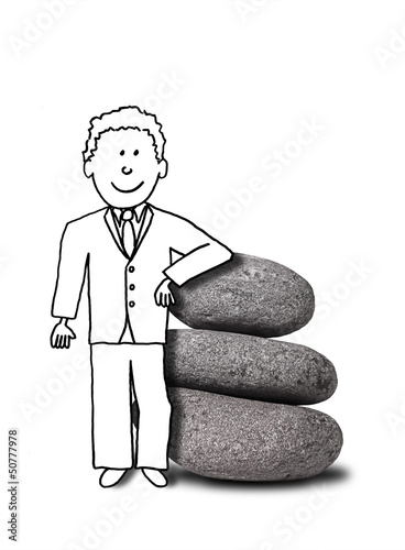 Photo: illustration of zen smiling businessman illustration of zen smiling businessman