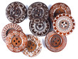Big Wooden Buttons Isolated on White