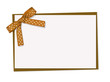 braun and white polka dot card, ribbon and bow