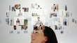 Woman amazed by many fitness videos