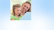 Mother and daughters using technology montage