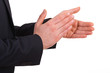 Businessman clapping his hands.
