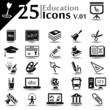 Education icons set, basic series