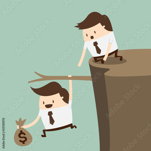 Vector: Fiscal cliff, crisis concept Fiscal cliff, crisis concept