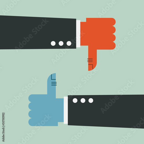 Vector: Thumbs Up and Thumbs Down Thumbs Up and Thumbs Down