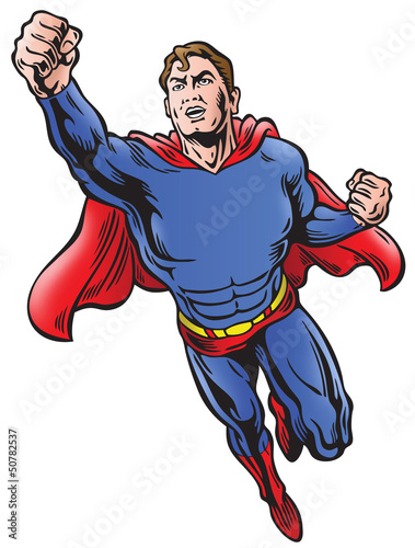 Illustration: Superhero with space for logo Superhero with space for logo