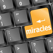Computer keyboard with miracles text