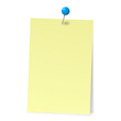kleiner Notizzettel mit Stecknadel