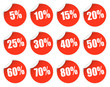 Rabatt Sticker - rot