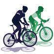 ein Paar beim Fahrradfahren