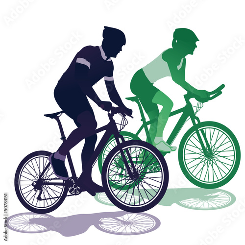 Vector: ein Paar beim Fahrradfahren ein Paar beim Fahrradfahren