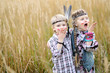 Portrait of little children dressed as Indians