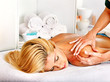 Woman getting  facial massage .