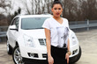 Model mit weißem Auto