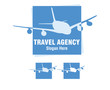 canvas print picture - travel logo, travel agency, plane, airplane,aircraft
