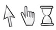 Web hand and arrow cursor with hour-glass Vector