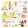 Food illustrations collection, food ingredients