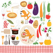 healthy eating, food illustrations collection