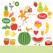 healthy eating, fruits, food illustrations collection