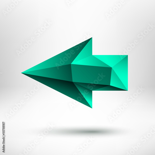 Vector: 3d green left arrow sign with light background 3d green left arrow sign with light background
