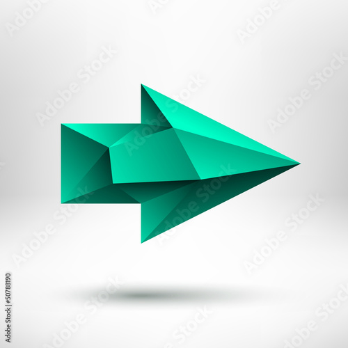 Vector: 3d green right arrow sign with light background 3d green right arrow sign with light background