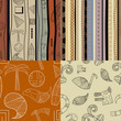 Set of  fullcolor patterns primitive tribal pattern