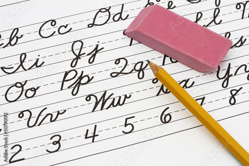 Photo: Learning cursive writing Learning cursive writing