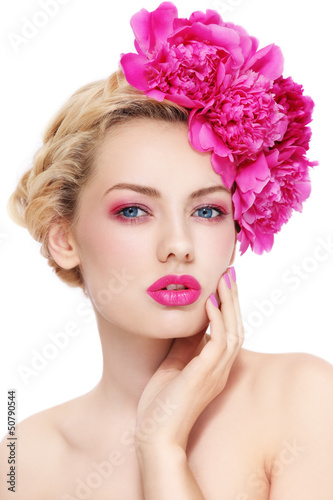 Photo: Girl with peonies Girl with peonies