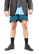 Businessman in his underwear on a white background