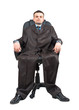 Businessman blown away