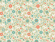 Seamless Floral Pattern. Retro  background with wild flowers.