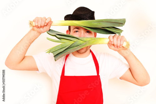 Photo: Koch mit Lauch Koch mit Lauch