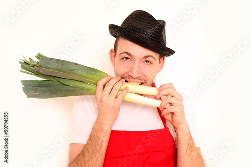 Photo: Koch mit Lauch Koch mit Lauch