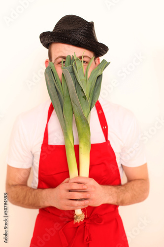 Photo: Koch mit Lauch Koch mit Lauch
