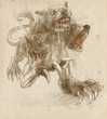 Greek myth and legends (Full sized hand drawing) - Cerberus