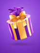 holiday gift with gold ribbon - eps10 vector illustration.