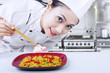 Photo: Asian chef prepare noodle at work Asian chef prepare noodle at work