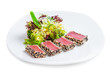 tuna salad on a white background