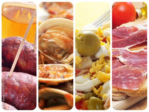 Photo: spanish tapas and dishes collage spanish tapas and dishes collage