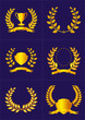 Laurel Wreaths with Ribbons and Shields