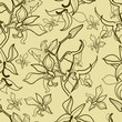 Vector: Pattern with orchid flowers Pattern with orchid flowers