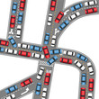 Auto traffic jam busy road cars drive