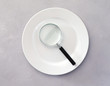 Plate with magnifying glass