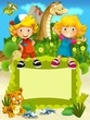 The group of happy preschool kids - cover