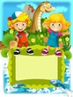 The group of happy preschool kids - cover
