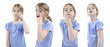 girl showing different expressions