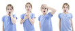 Girl showing fright or fear emotions
