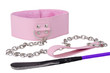 Pink leather collar and riding crop