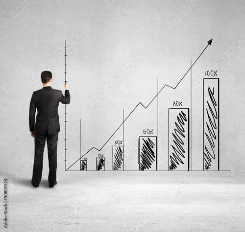 Photo: businessman drawing chart businessman drawing chart