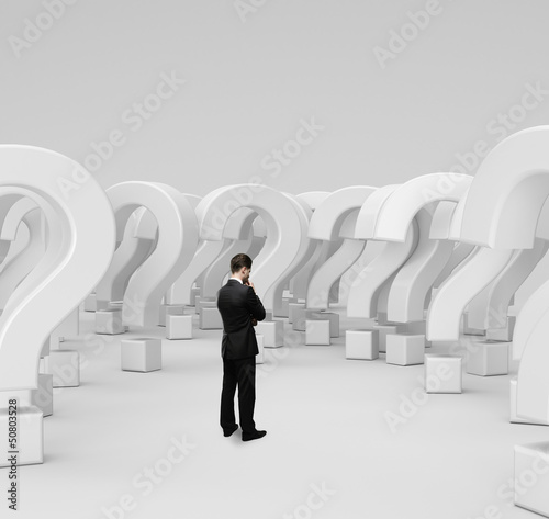 Photo: man and many questions man and many questions